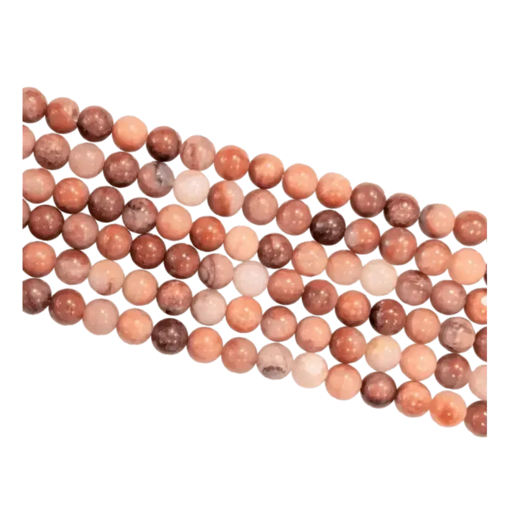 Aventurine apricot pink a beads 6mm on 40cm wire