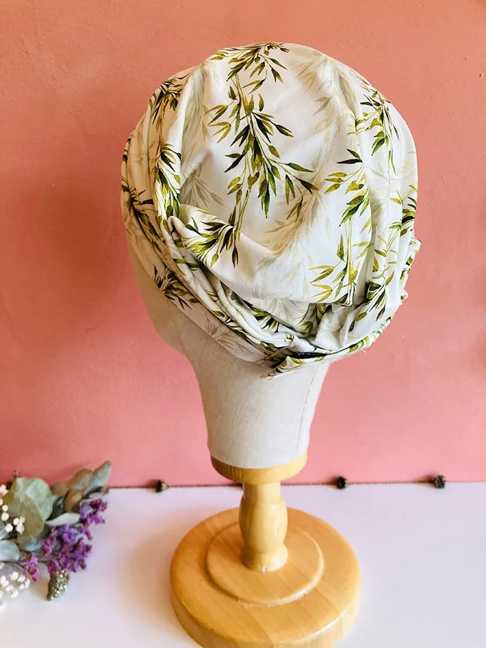 Bandage chemo scrunchie fabric Oeko-tex Bamboo white.
