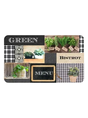 Black and Green Bistro Menu Rug 45x75cm