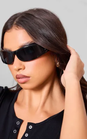 Black sports style visor sunglasses