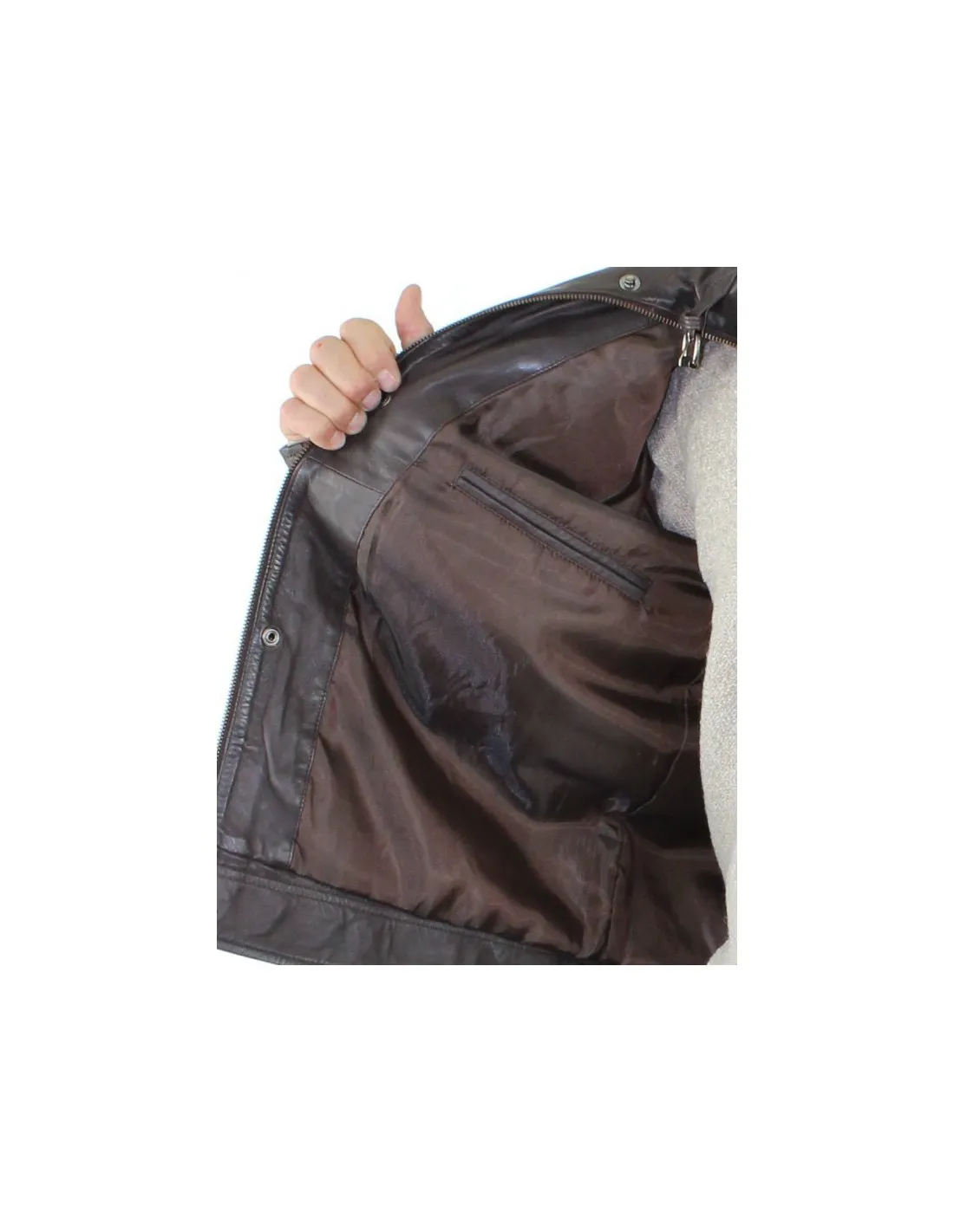 Classic Lamb Leather Jacket in Brown (Ref. SOF33246)