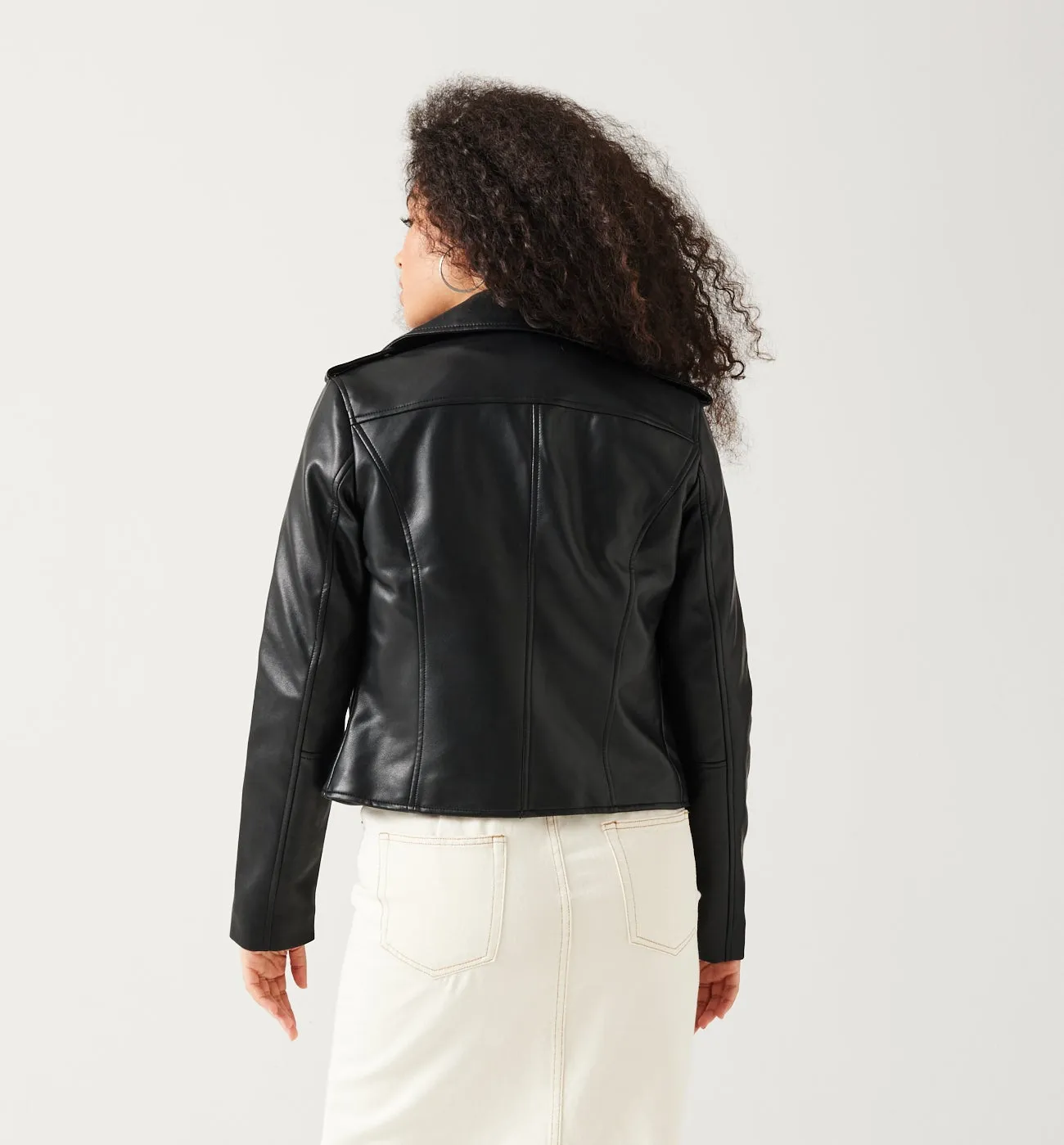 Blouson en simili cuir Femme - Noir