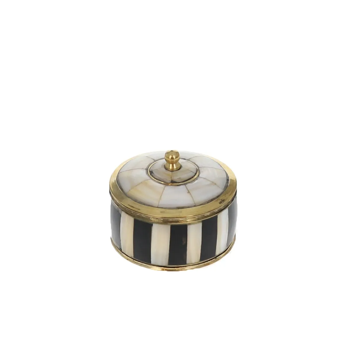 Black White Striped Storage Box - Pondie Chérie by Le Petit Souk