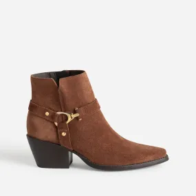 Brown suede leather TEXTO motocross boots - Women's boots | ERAM