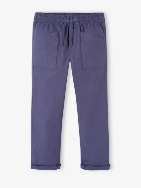Boys' Easy-to-Slip-On Slate Blue Carpenter Wide Leg Pants - Vertbaudet