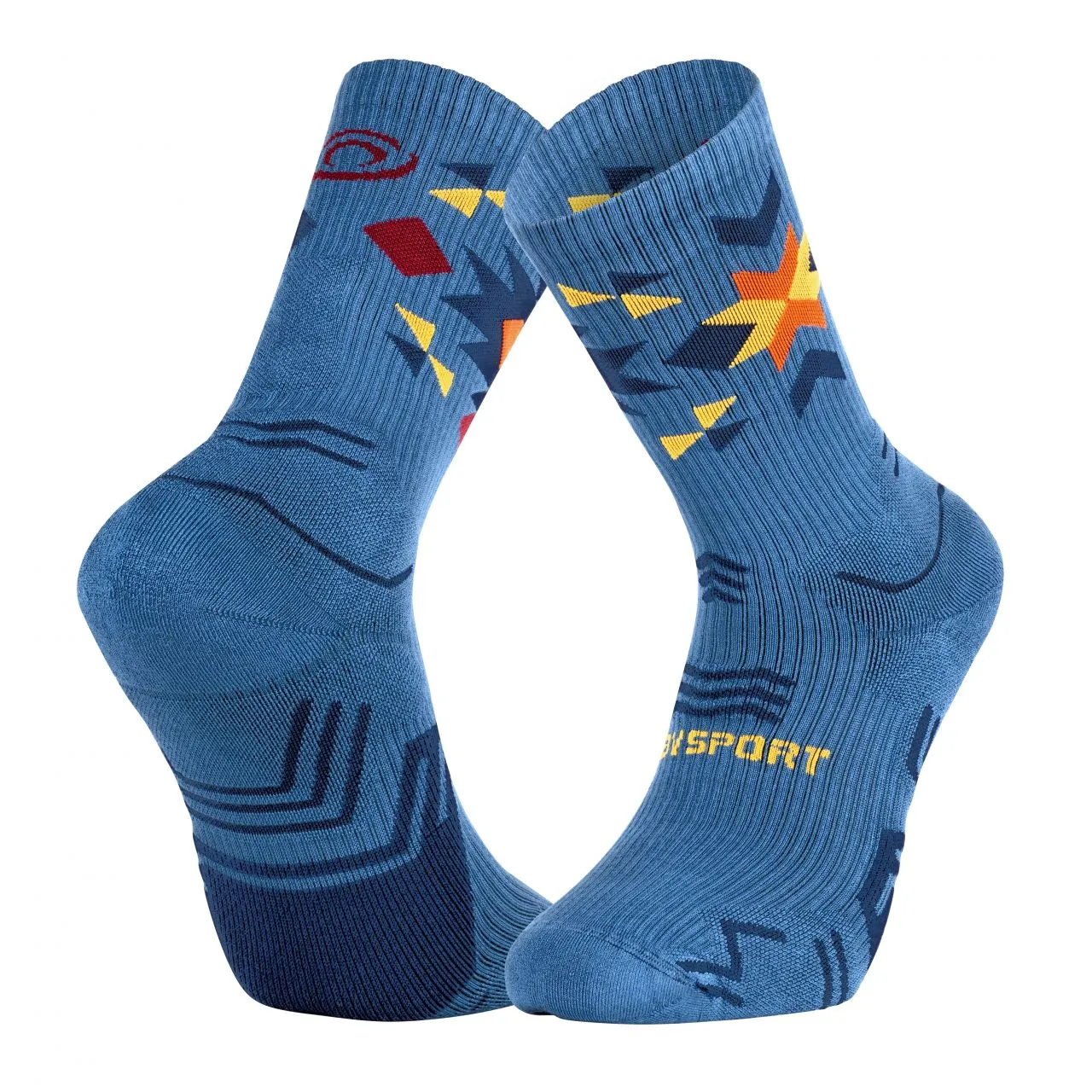 BV SPORT Trek High Lyocell Aztec Blue Hiking Socks