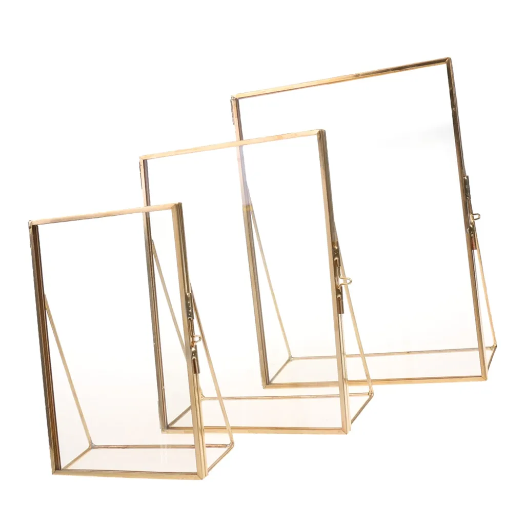 Vintage Brass Transparent Retro Rectangular Frame - Vintage Universe