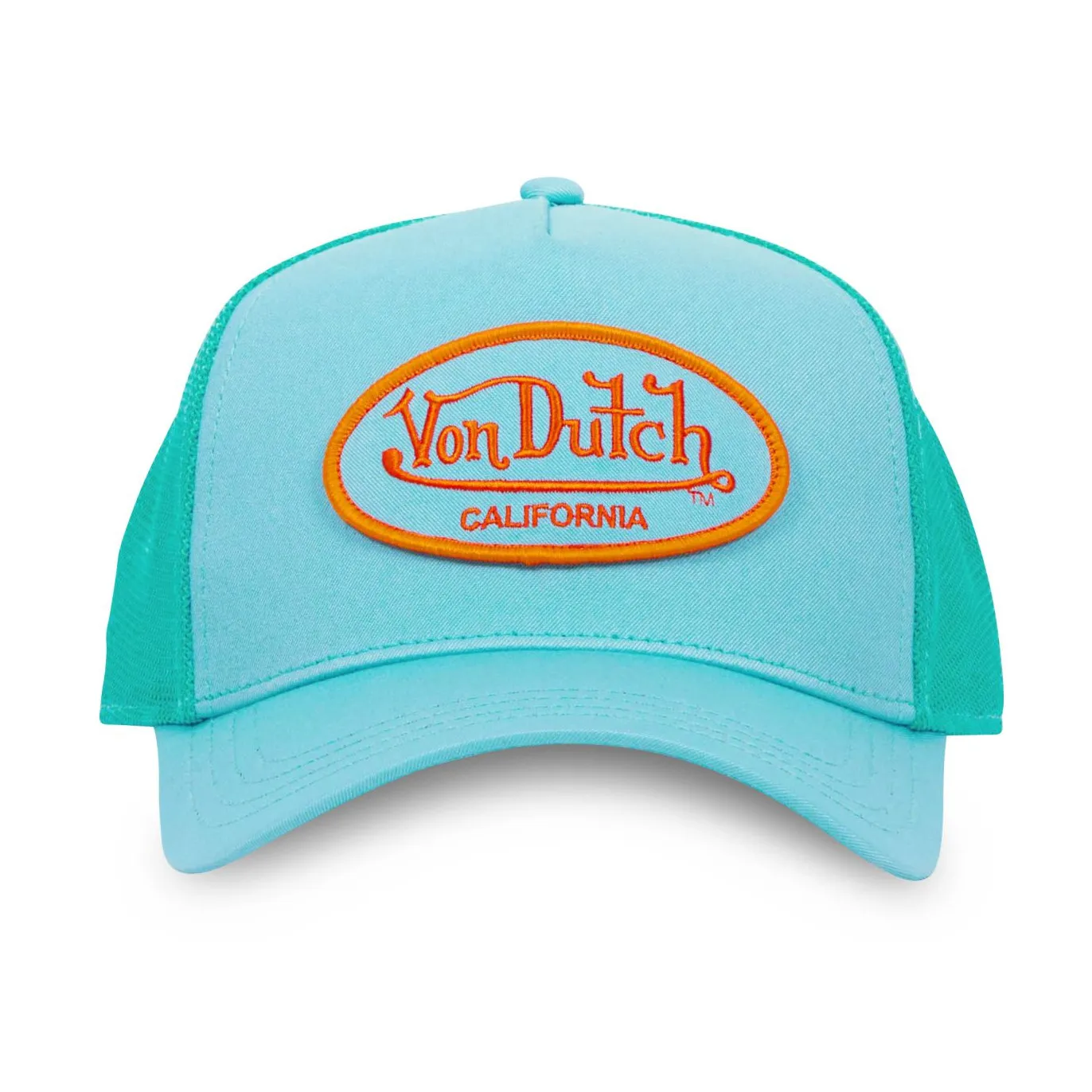 Casquette Vondutch Bleu Turquoise Trucker Snapback Shiny