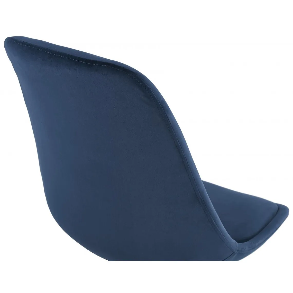 Chaise en Velours Bleu Dossier Rectangulaire Piétement en Bois Noir SLIPSS | 3 Suisses