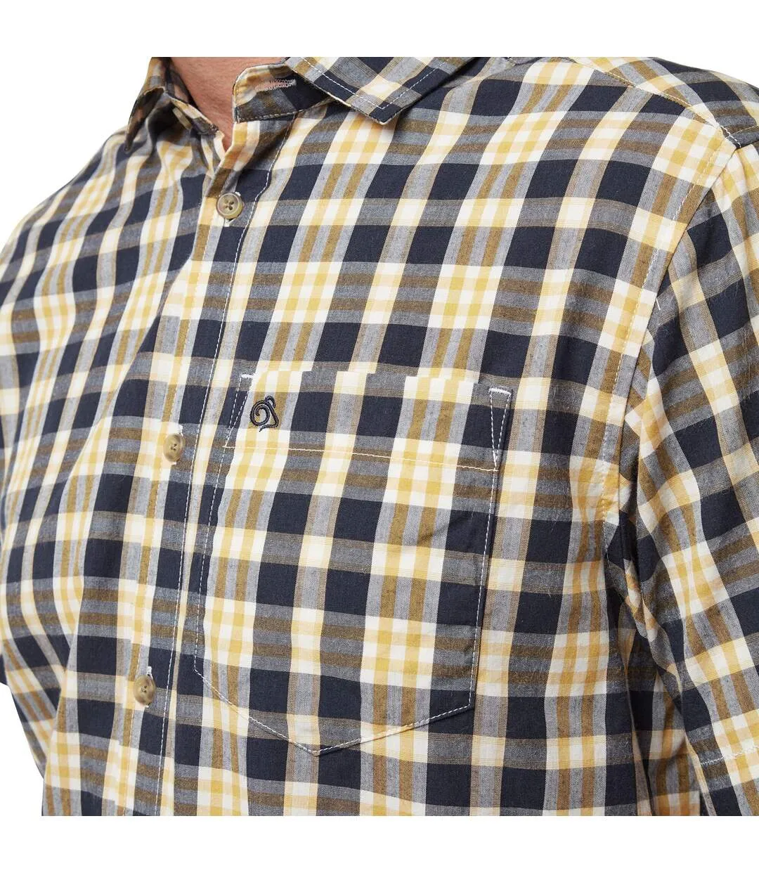 Chemise manches courtes jose homme bleu/jaune Craghoppers