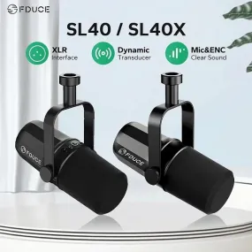FDUCE Dynamique Microphone SL40X/SL40 En Métal Intégré Sortie Casque Isolation Sonore Pour Podcasts, Diffusion En Direct et Jeux
