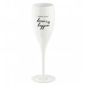 Flûte à Champagne Cheers No. 1 Dreams Happen Cotton White (Lot de 6)