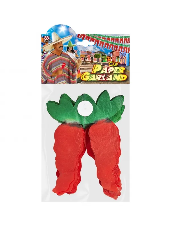 Guirlande Mexicaine piment rouge - 3m