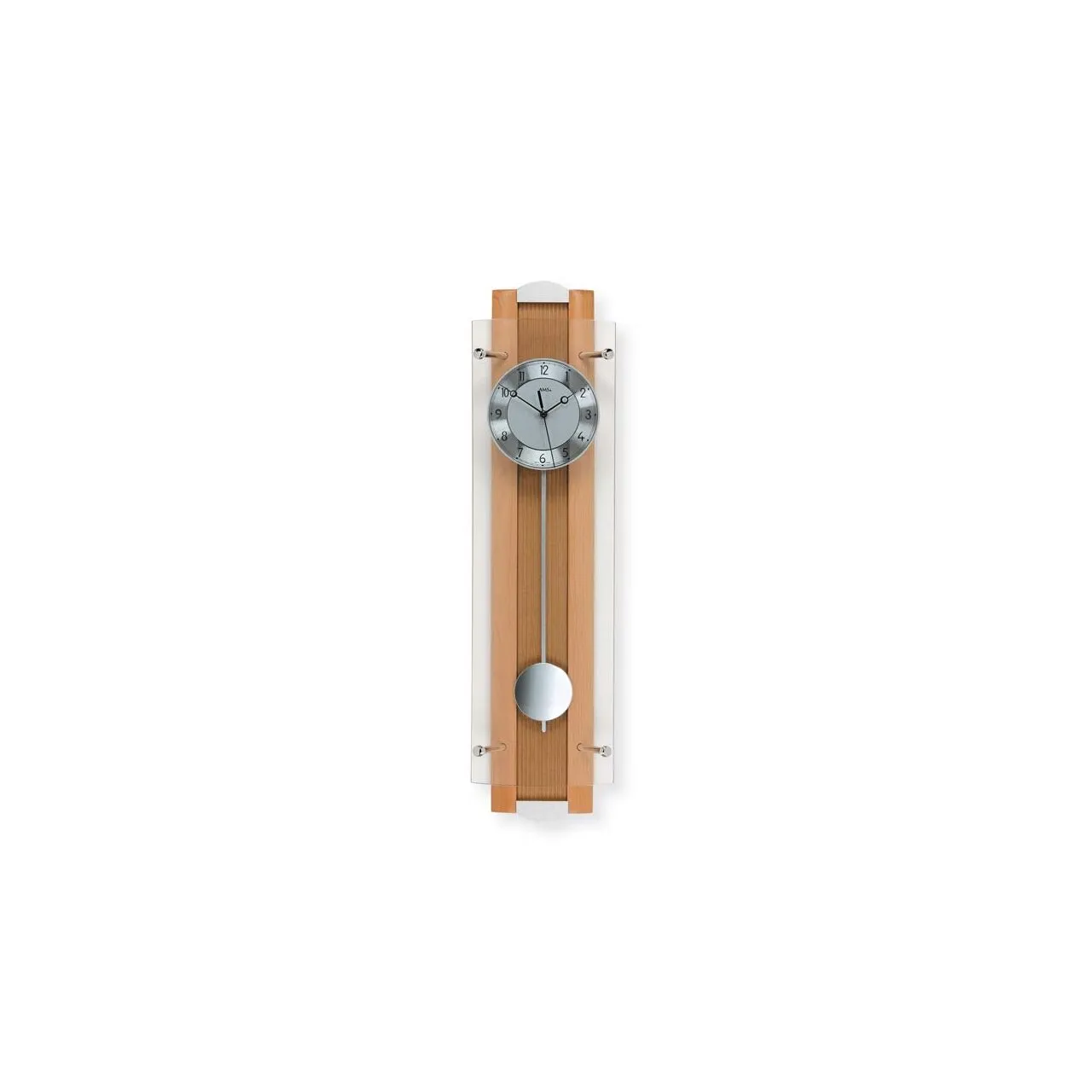 Horloge murale AMS 5259/18, Quartz, Argent, Analogique, Moderne
