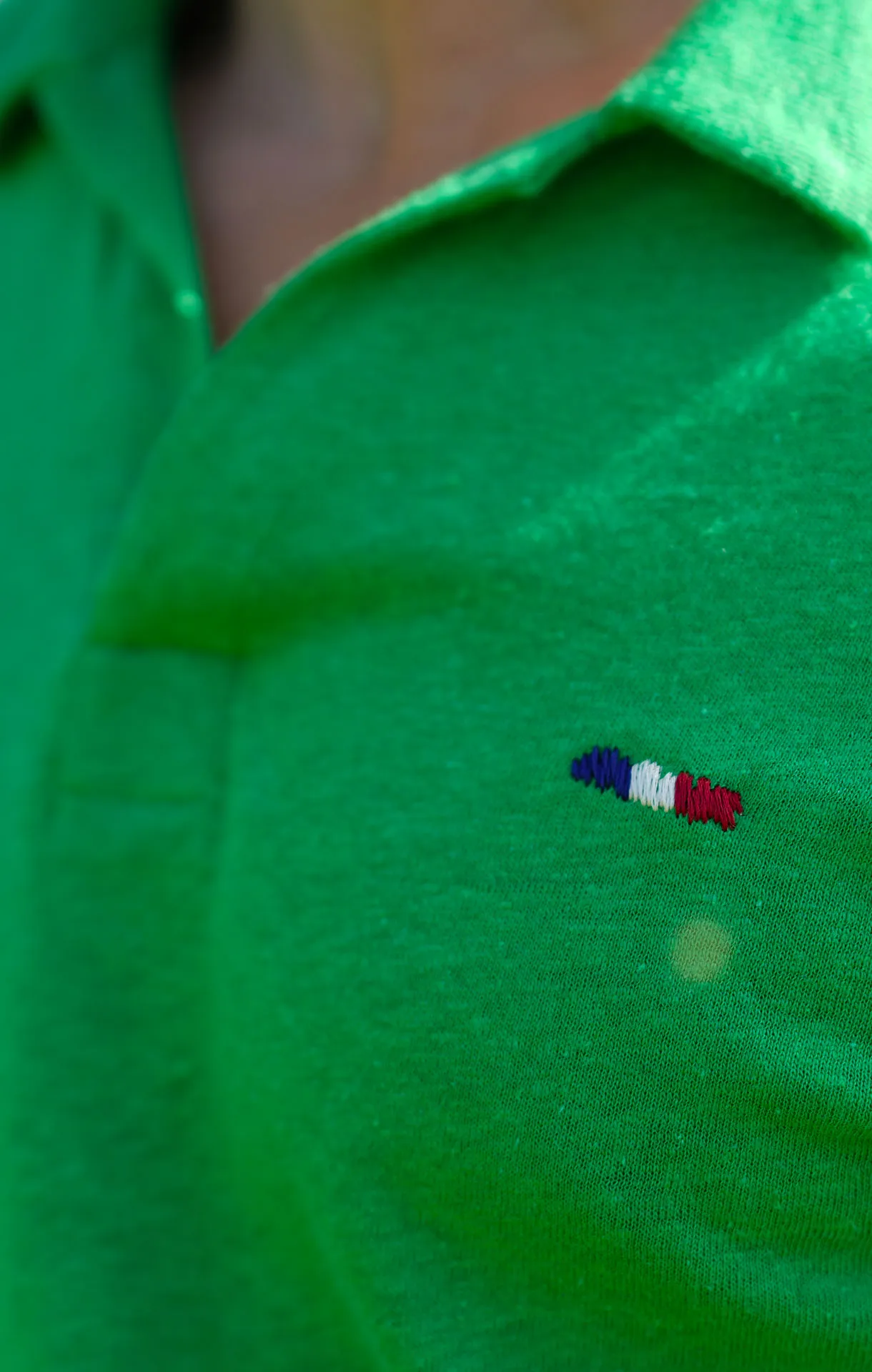 LANCELIN Men's Green Linen Polo Shirt.