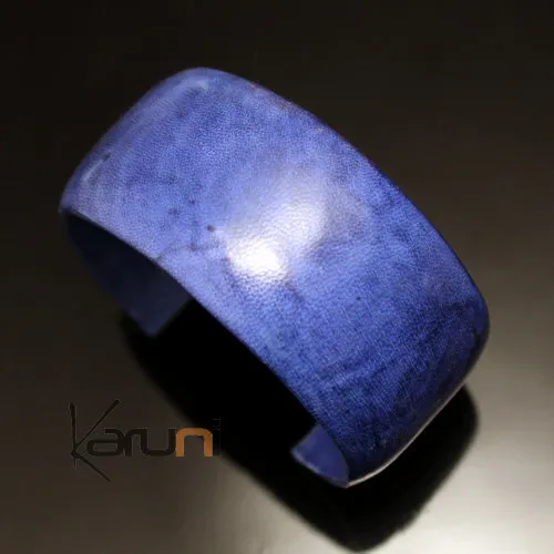 Leather Cuff Bracelet 08 Blue Touareg