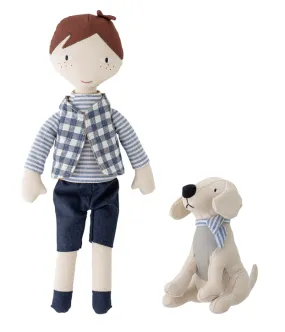 Lin Boy Doll and Dog by BLOOMINGVILLE