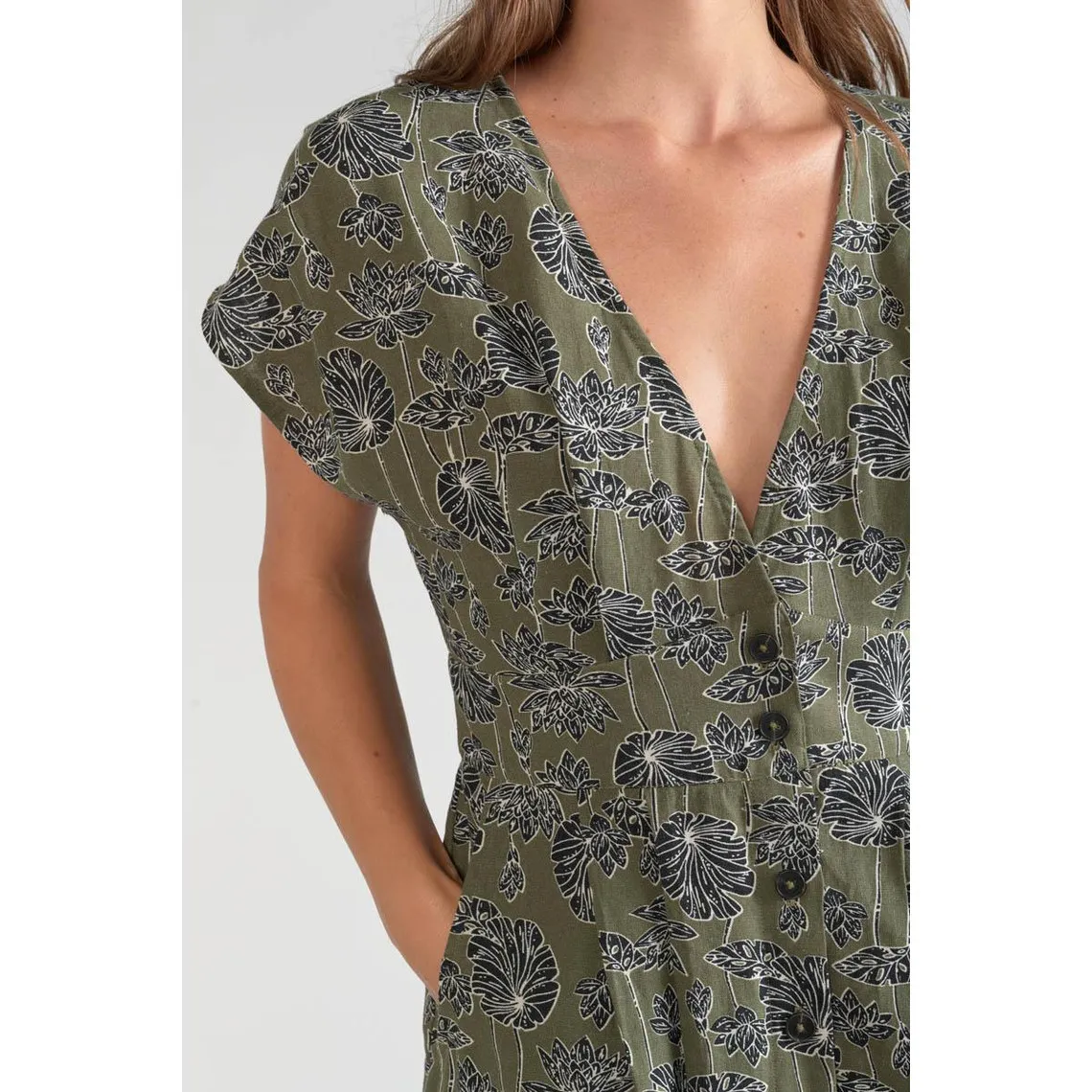 Lin vert robe droite CROFT | 3 Suisses