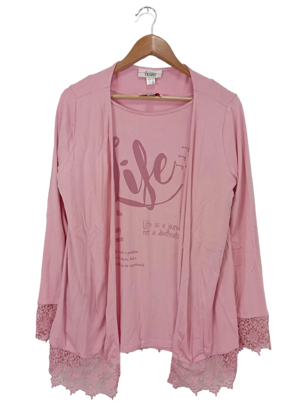 Linea Tesini Ensemble en jersey rose imprimé avec thème style décontracté
