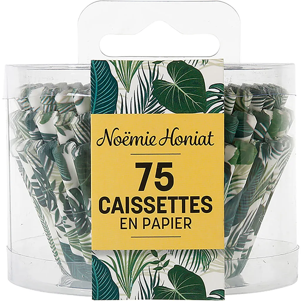 Lot de 75 caissettes en papier imprimé feuilles D 6cm - NOEMIE HONIAT 