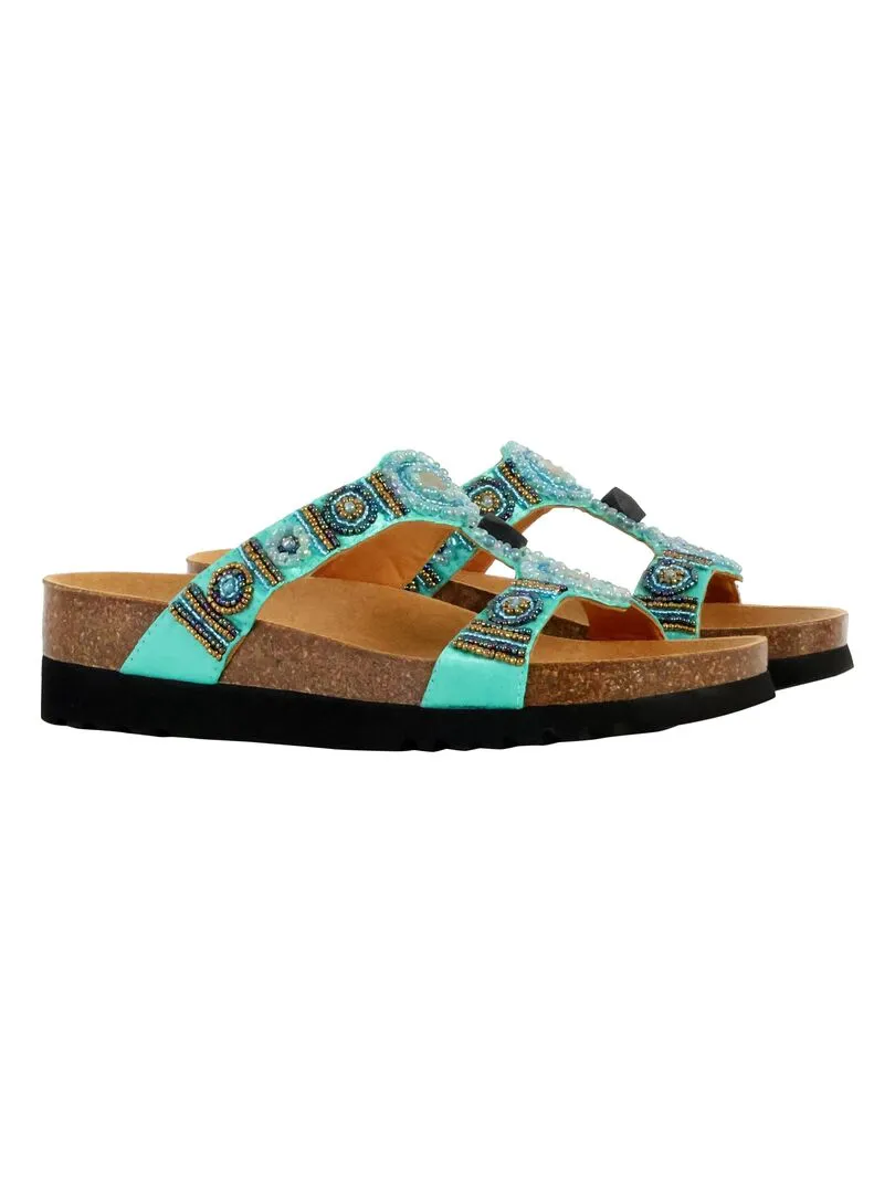 Scholl New Bogota Wedge Mules Bleu