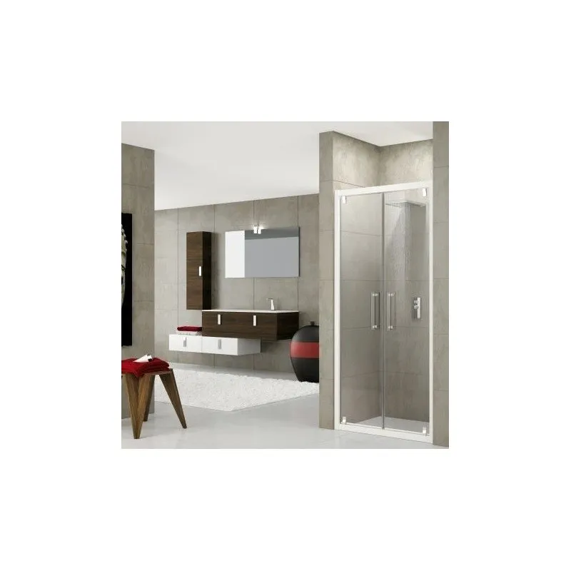 Novellini  rose b 90 porte battante dimension extensible de  90-96 cm verre trempe transparent  profilé chrome: ROSEB90-1K
