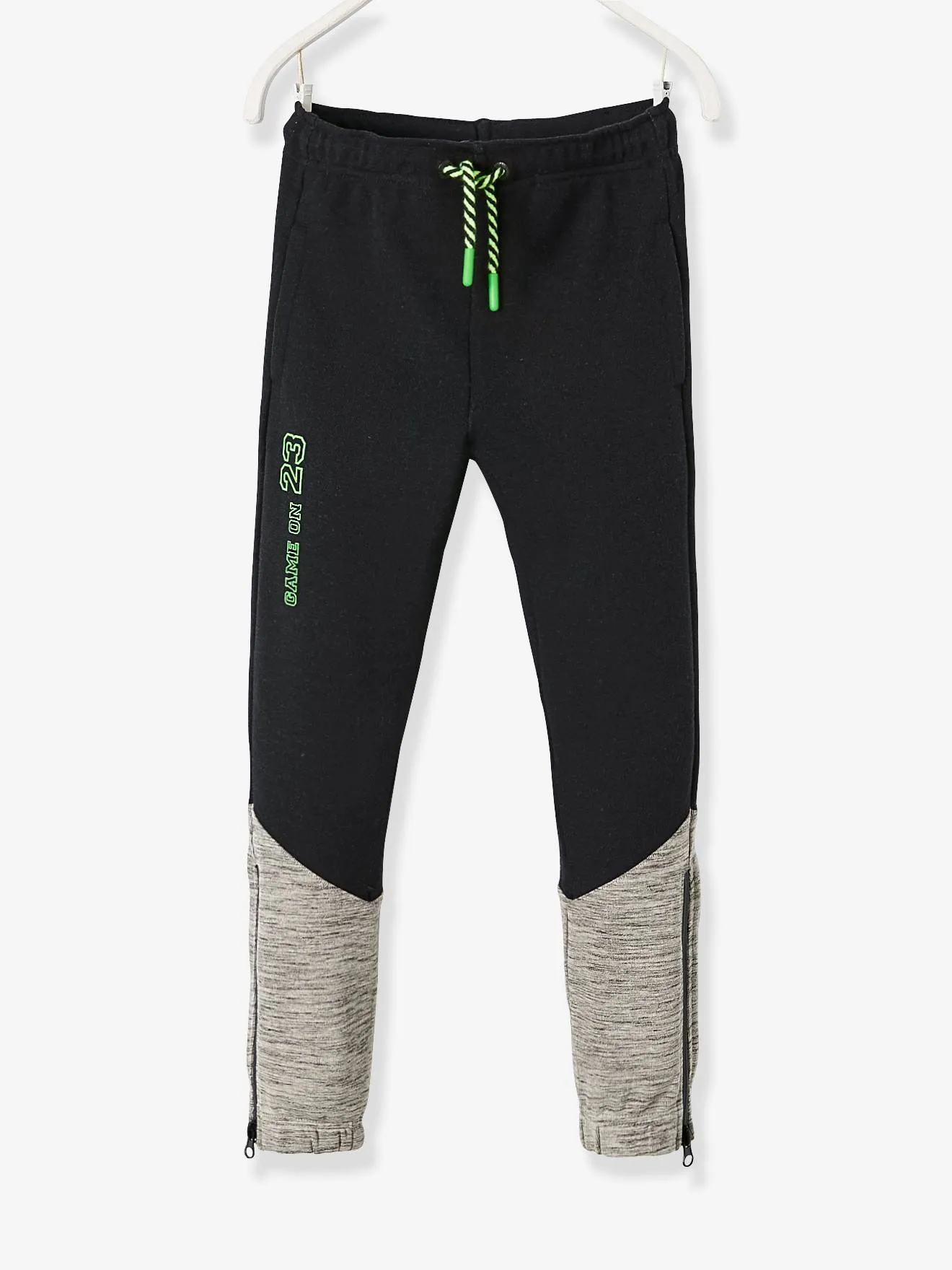 Sporty boys' technical pants with neon details in black - Vertbaudet.