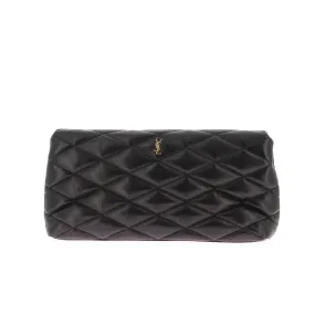 Pochette Sade en cuir matelassé noir