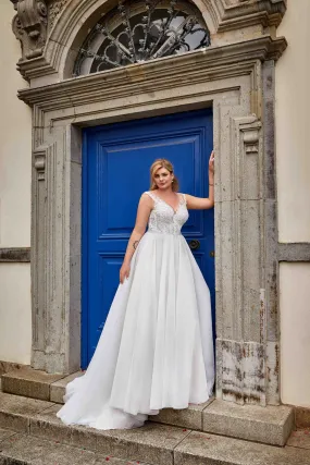 Robe De Mariée Grande Taille Col V