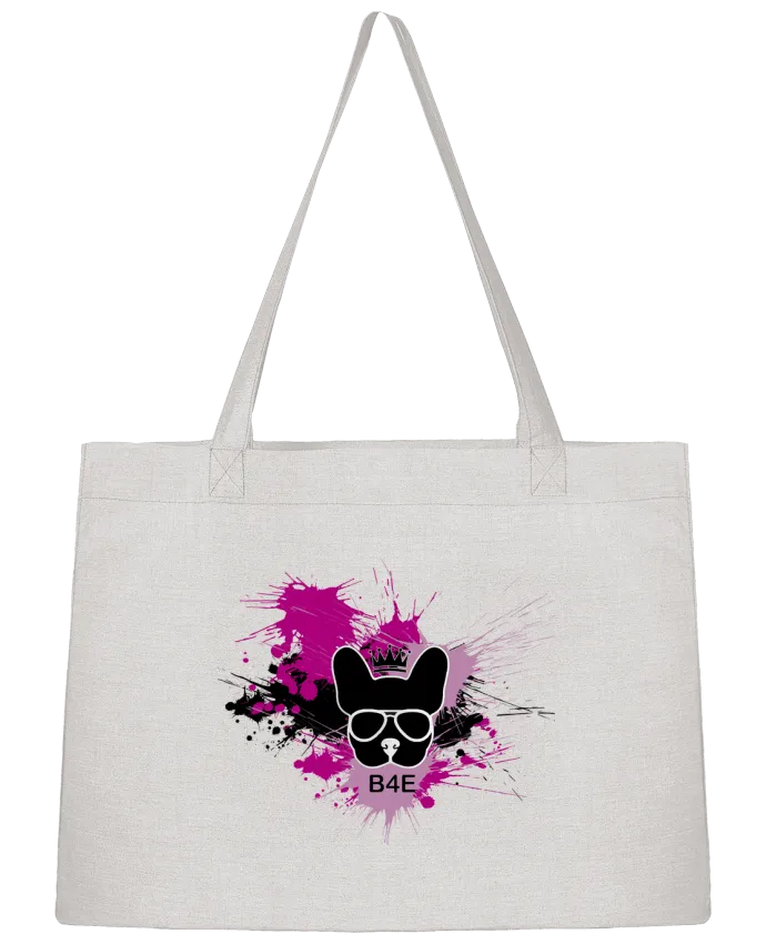 Sac Shopping Bouledogue rose peinture par Toncadeauperso