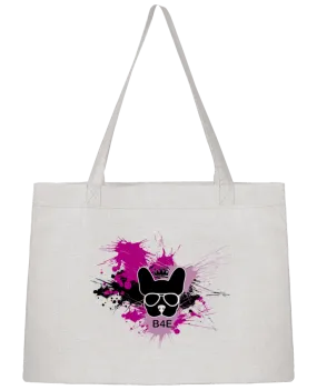 Sac Shopping Bouledogue rose peinture par Toncadeauperso