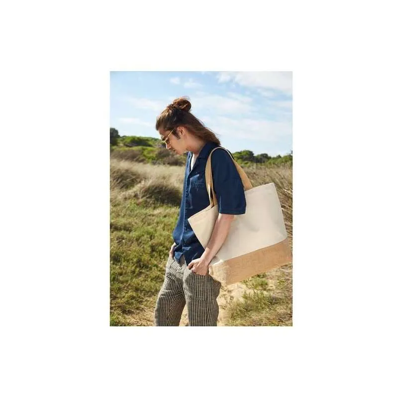 Sac shopping xl coton/toile de jute