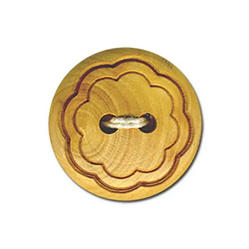 Set of 3 natural material daisy-shaped buttons 18mm