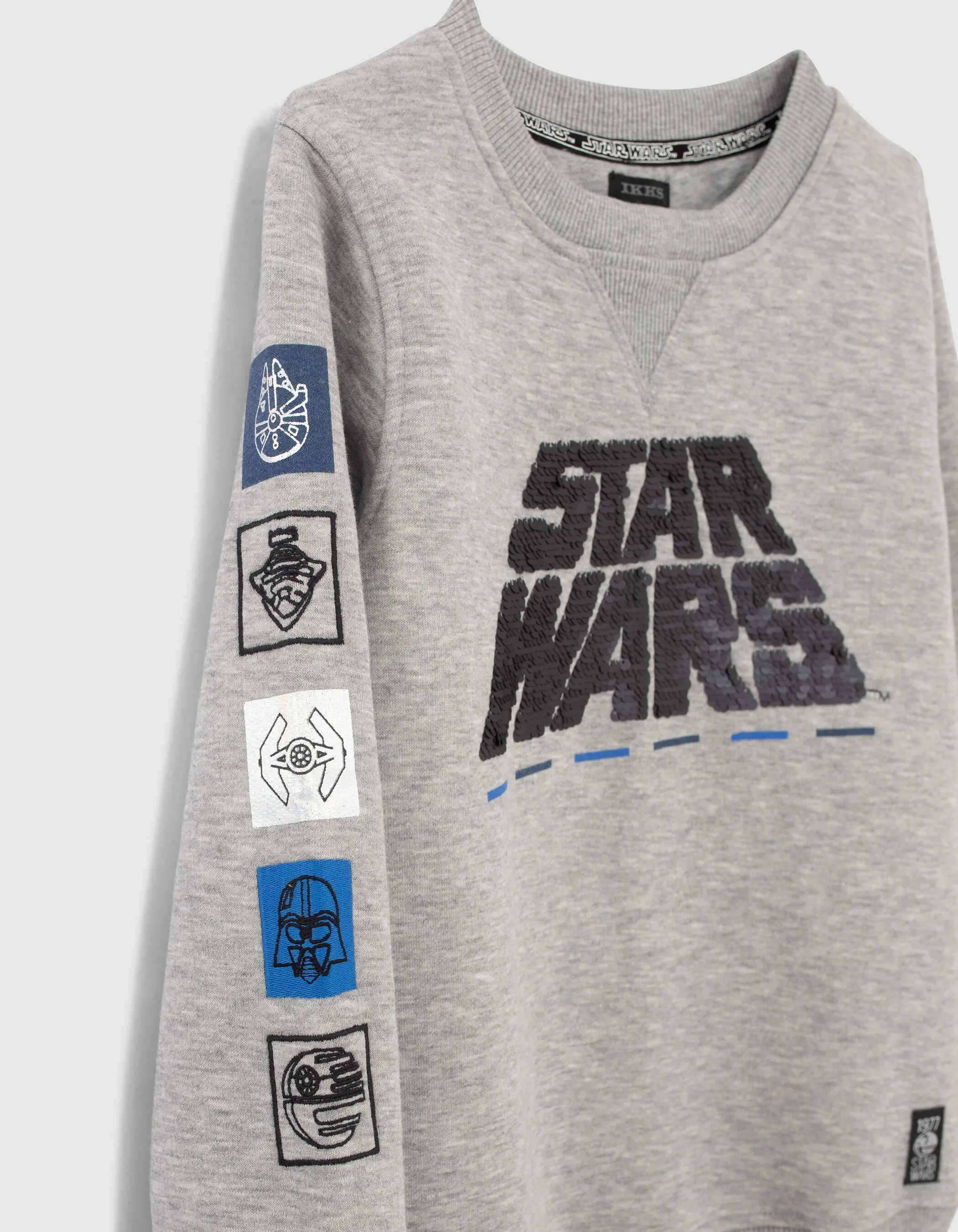 Sweat gris brodé sequins velours IKKS - STAR WARS™ garçon