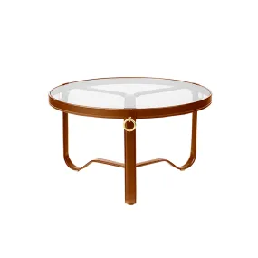 Table basse     ADNET Ø 70 Cuir marron           GUBI