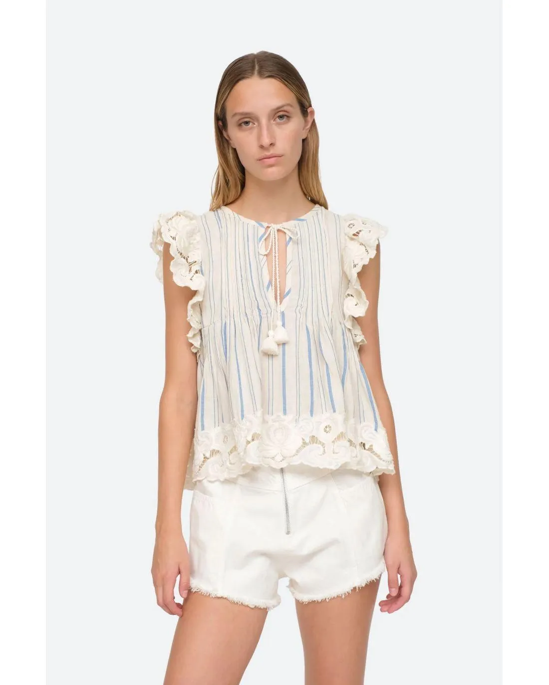 TOP BRADY STRIPE FLUTTER SULTI - Sea New York | Chez Maman Rouen -> Shop TOP BRADY STRIPE FLUTTER SULTI at Sea New York | Chez M