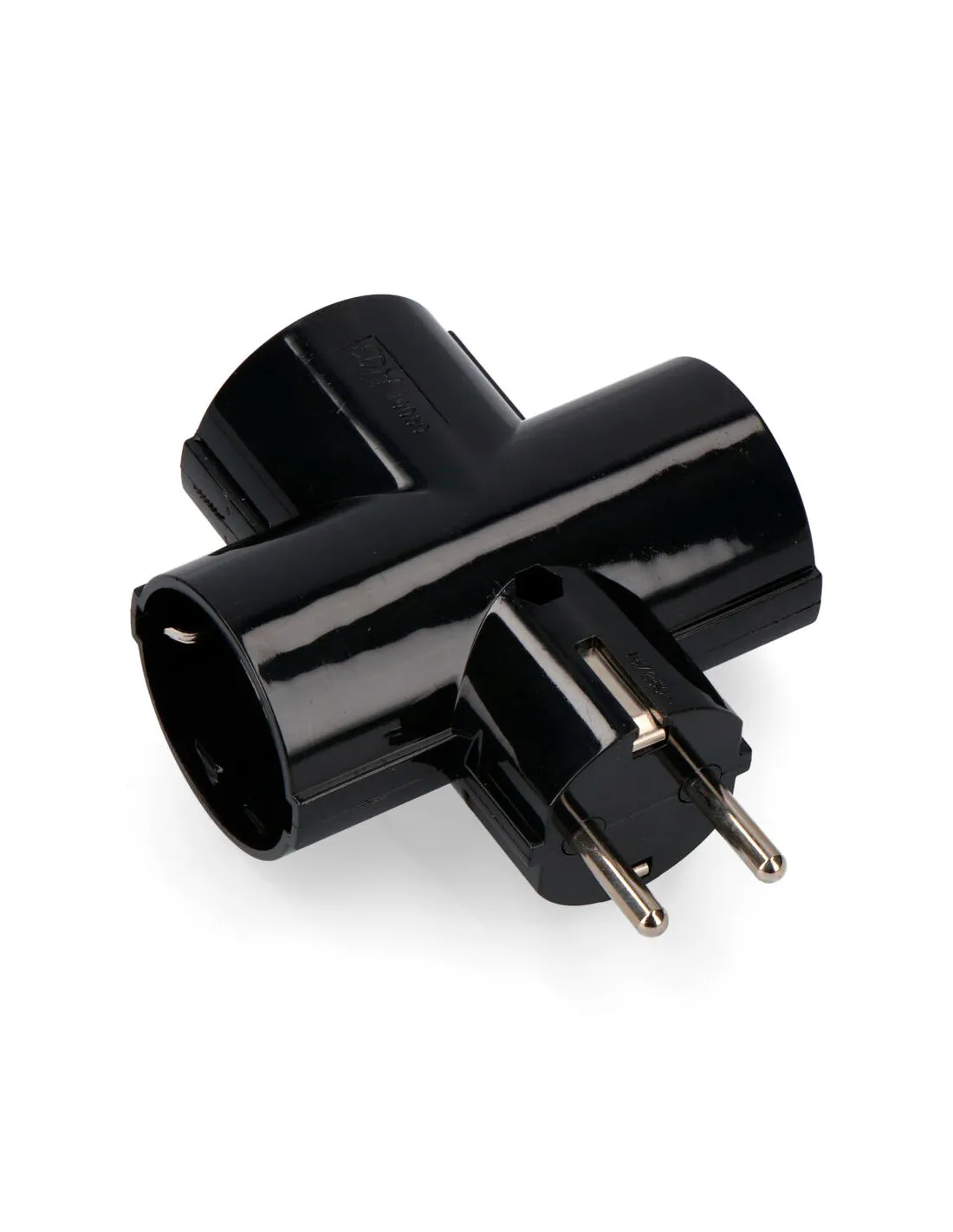 Triple Fiche Mâle Blister Noire En Bakélite Avec Terre 16a 250v Edm - E40059